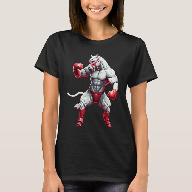 Muscled Horse Boxing training or workout men women T-Shirt (Front)