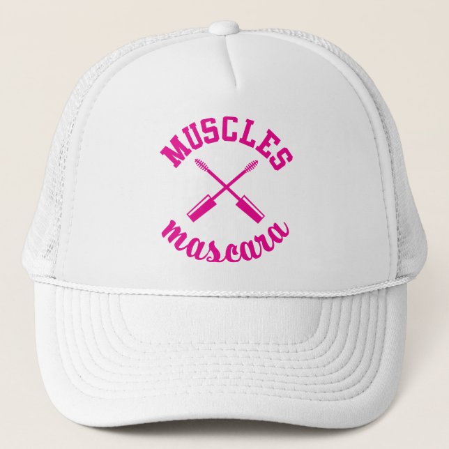 Muscles and Mascara Trucker Hat Pink (Front)