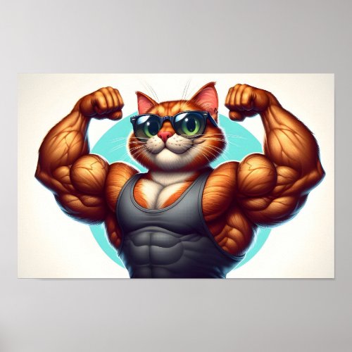Muscles Cat Poster