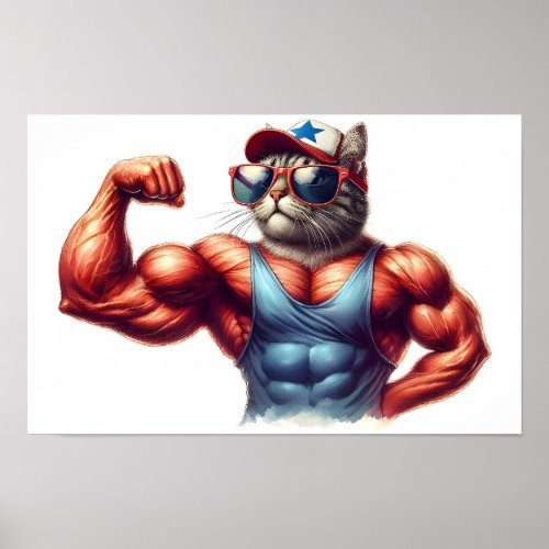 Muscles cat poster