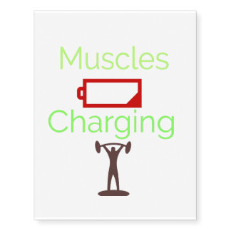 Muscles Charging Temporary Tattoo