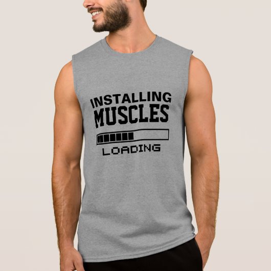 Muscles Funny Geek Sleeveless Shirt (Front)
