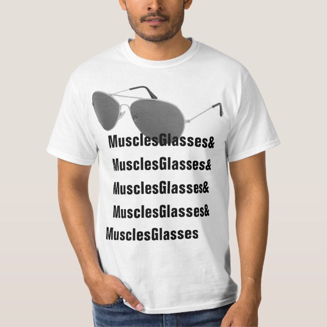 Muscles Glasses is a Canadian Hero - Eat Bacon T-Shirt (Front)