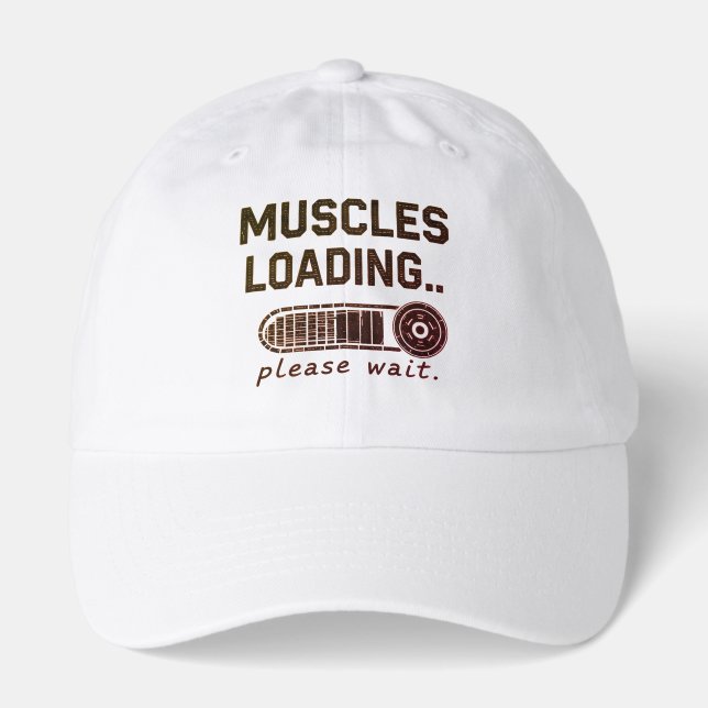Muscles Loading ... Please Wait Gym  Hat (Front)