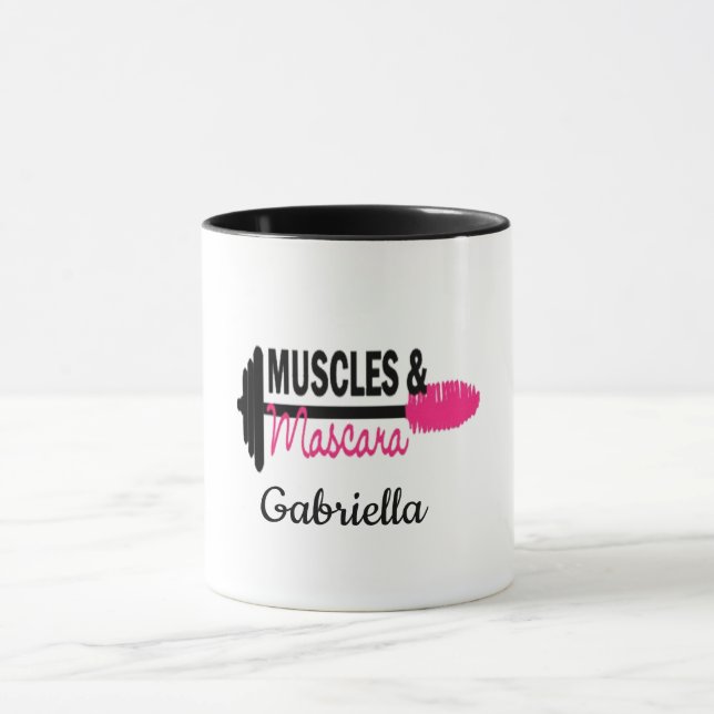 Muscles & Mascara Personalized Fitness Mug (Center)