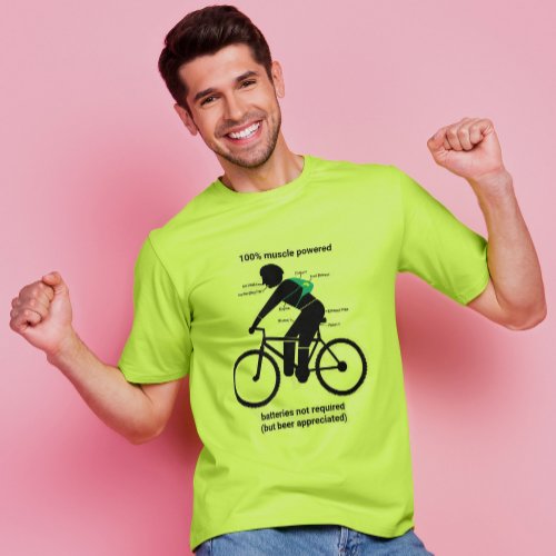 Muscles not Batteries Mountain Bike T_Shirt