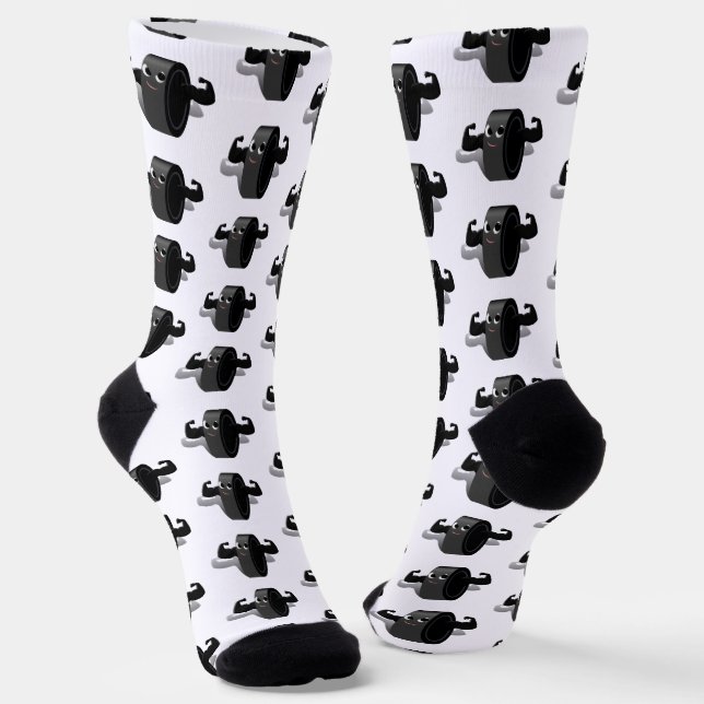 Muscles on Ice Hockey Puck Socks (Angled)