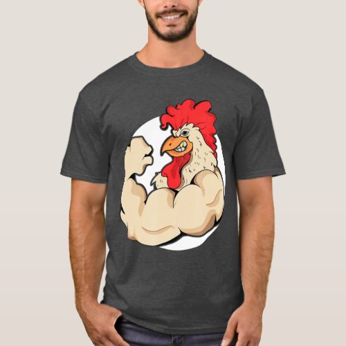 Muscles Roosters Funny Chicken  Training Mascots T_Shirt