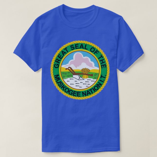 Muscogee Creek TRIBE FLAG  T-Shirt (Design Front)