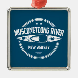 Musconetcong River New Jersey Kayaking Metal Ornament
