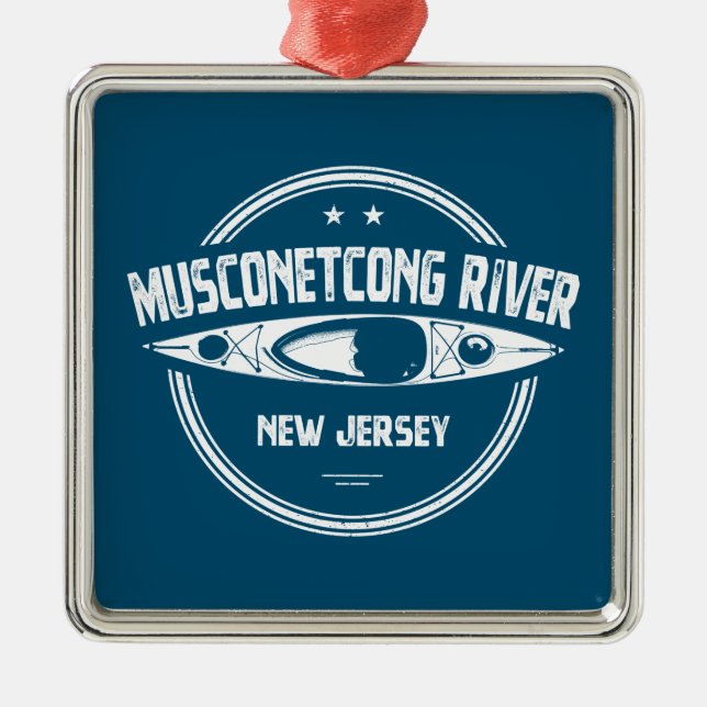 Musconetcong River New Jersey Kayaking Metal Ornament (Front)