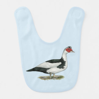Muscovy Black Pied Drake Baby Bib