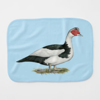 Muscovy Black Pied Drake Baby Burp Cloth