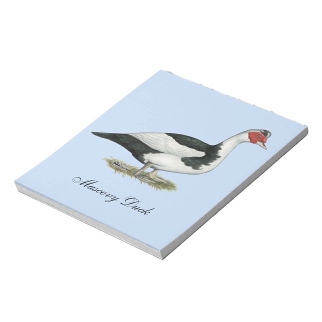 Muscovy Black Pied Drake Notepad (Rotated)