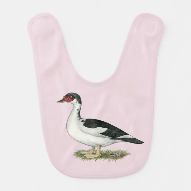 Muscovy Black Pied Duck Bib (Front)