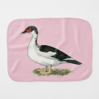 Muscovy Black Pied Duck Burp Cloth