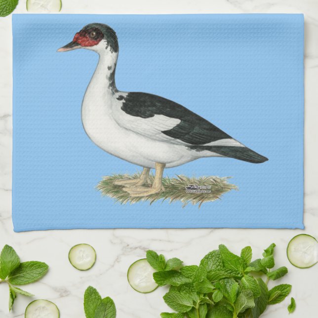 Muscovy Black Pied Duck Towel (Folded)