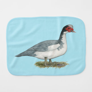 Muscovy Blue Pied Drake Baby Burp Cloth