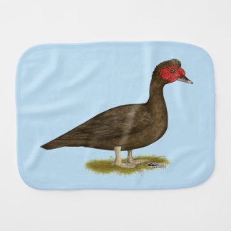 Muscovy Drake Chocolate Burp Cloth