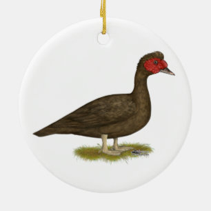 Muscovy Drake Chocolate Ceramic Ornament