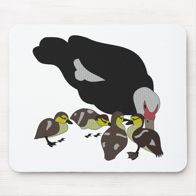 Muscovy Duck and Adorable Duckling Mouse Pad (Front)