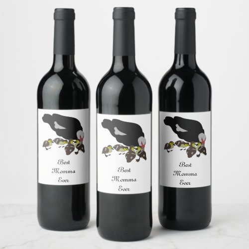 Muscovy Duck and Adorable Duckling Wine Label