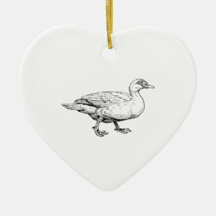 Muscovy Duck Bird Art Ceramic Ornament