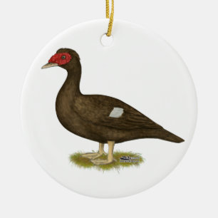 Muscovy Duck Chocolate Ceramic Ornament