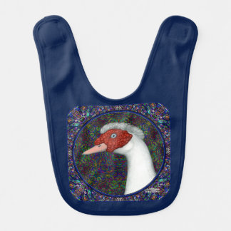 Muscovy Duck Head White Baby Bib