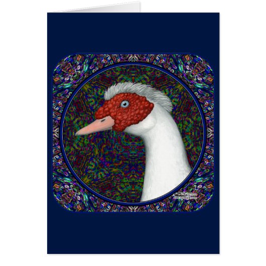 Muscovy Duck Head White Cards (Front)