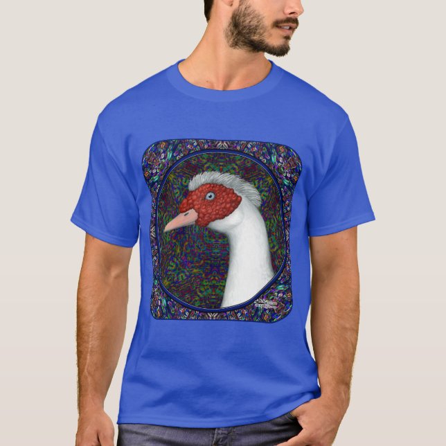 Muscovy Duck Head White T-Shirt (Front)