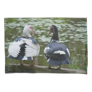 Muscovy Ducks Sitting On An Ornament Pillowcase