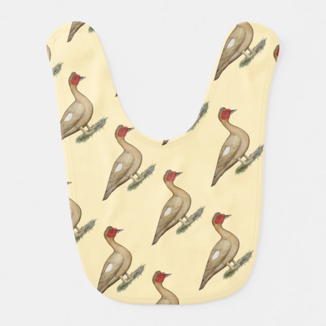 Muscovy Light Chocolate Drake Bib (Front)