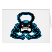muscular angry kettlebell mascot (Front Horizontal)