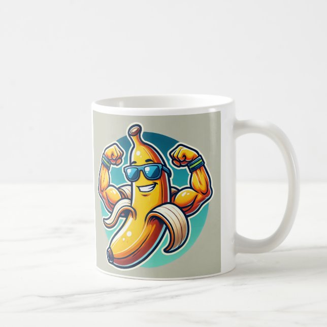 Muscular Banana Mug - Power Up Your Morning! (Right)