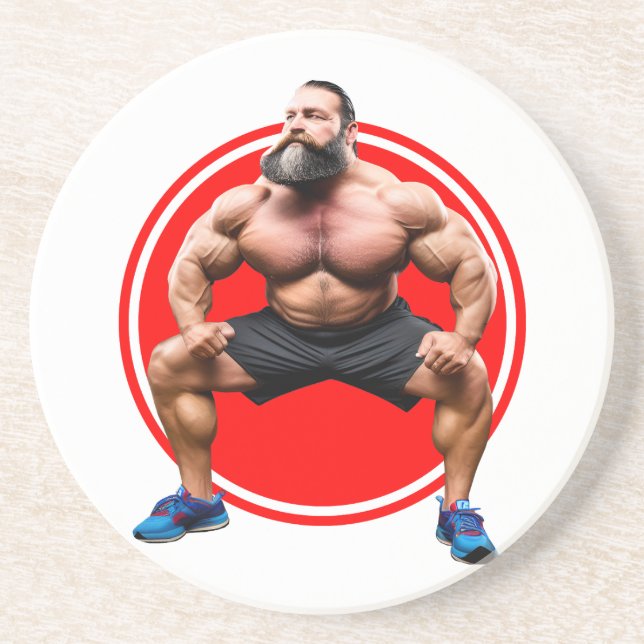 Muscular Bearded Coaster (Front)