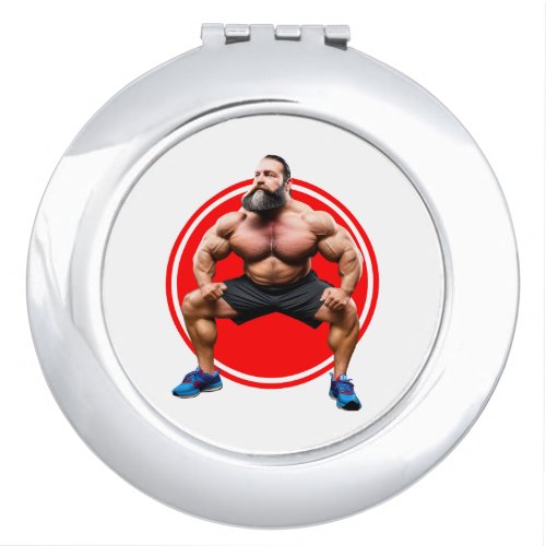 Muscular Bearded Compact Mirror