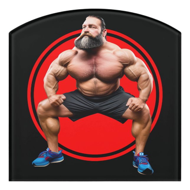Muscular Bearded Door Sign (Contour Front)