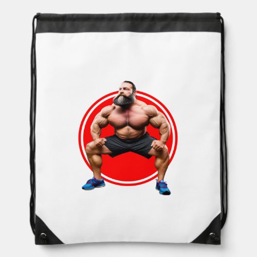 Muscular Bearded Drawstring Bag