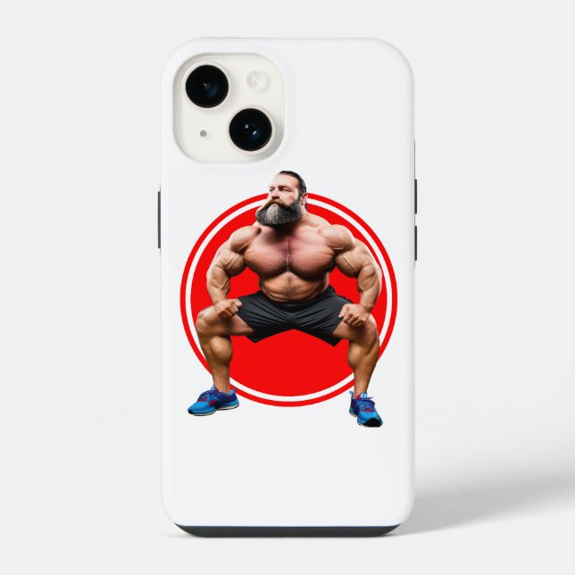 Muscular Bearded Iphone Case (Back)