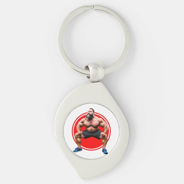 Muscular Bearded Keychain (Front)