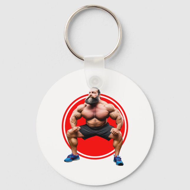 Muscular Bearded Keychain (Front)