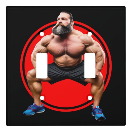 Muscular Bearded Light Switch Cover