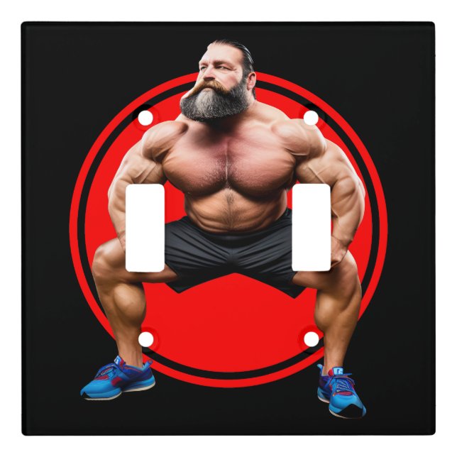 Muscular Bearded Light Switch Cover (Front)