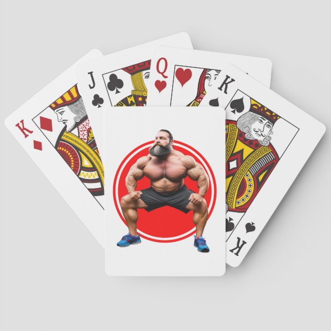 Muscular Bearded Poker Cards (Back)