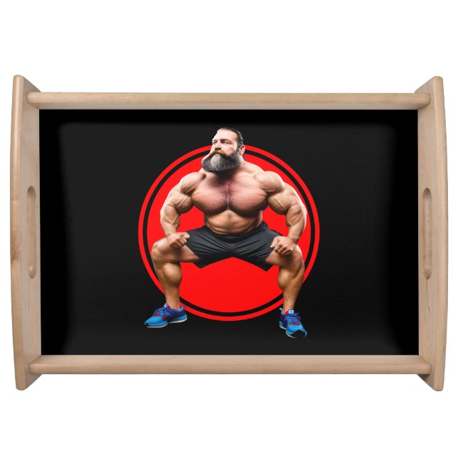 Muscular Bearded Serving Tray (Front)