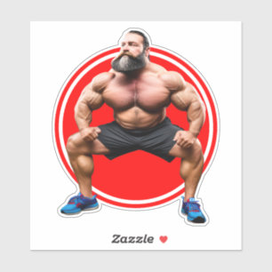 Muscular Bearded Sticker