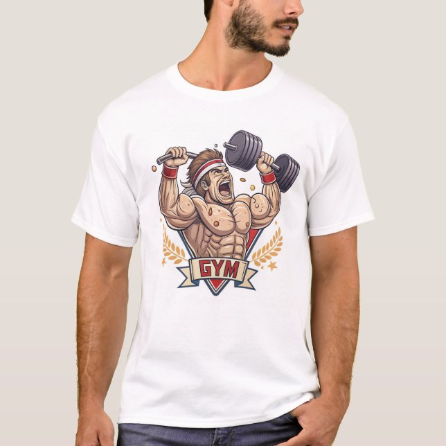 Muscular Bodybuilder Silhouette T-Shirt (Front)