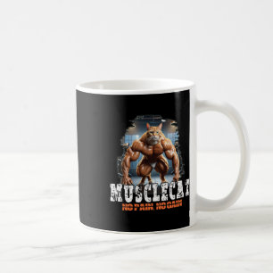 Muscular Cat – Bodybuilding Power - No Pain  Coffee Mug