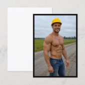 Muscular Construction Worker Image No. 1 Card (Front/Back)